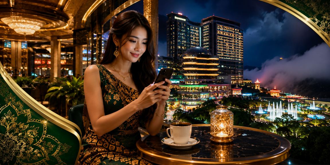 Pemain wanita Malaysia bermain blackjack mudah alih di Genting Highlands dengan 102
